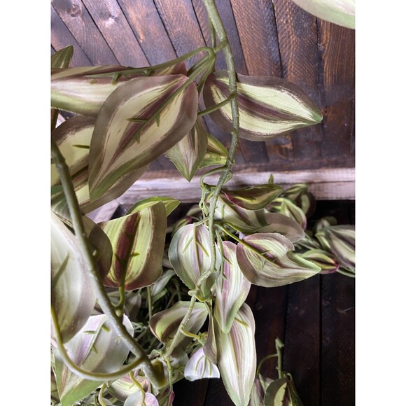 2 Faux Peperomia Plants Trailing Vine Hanging Wall Pot Floral Crafts Decor - Picture 3 of 3